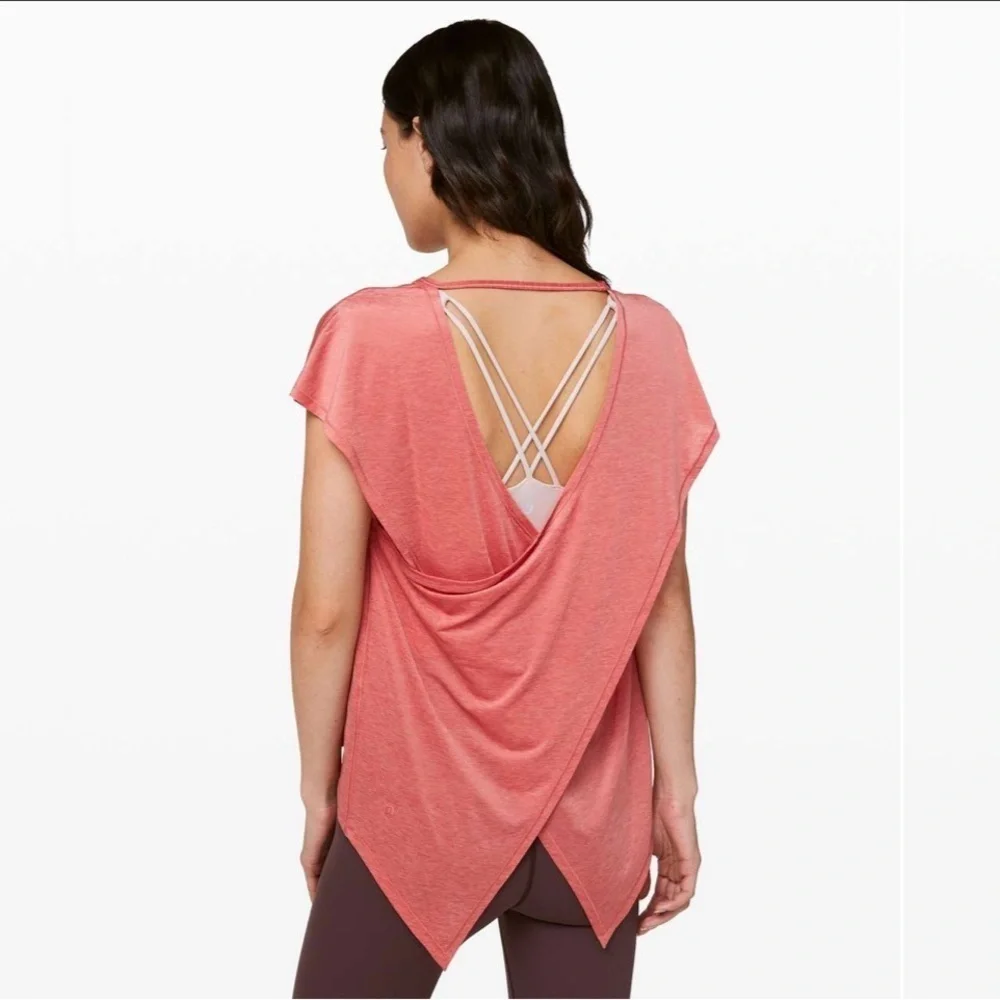 Lululemon Playful Practice Short Sleeve Wrap Shirt Lightweight Yoga Athleisure